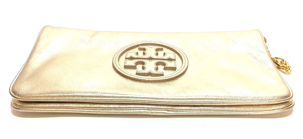 Tory Burch 'Reva Bombe' Gold Clutch | Gently Used |