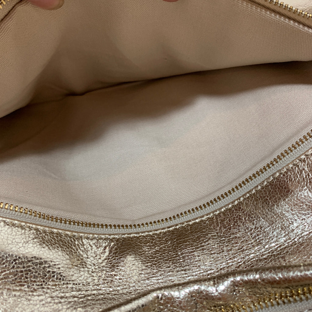 Tory Burch 'Reva Bombe' Gold Clutch | Gently Used |