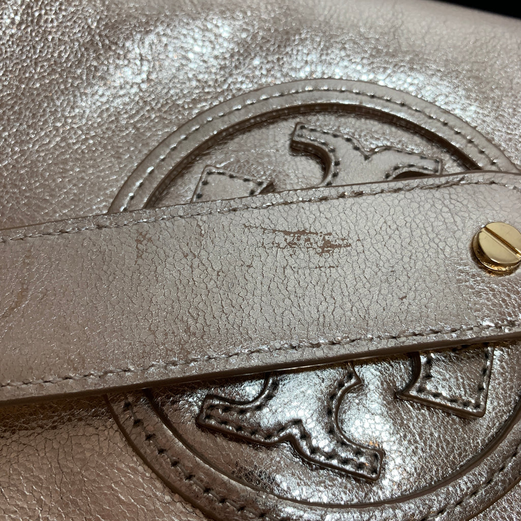 Tory Burch 'Reva Bombe' Gold Clutch | Gently Used |