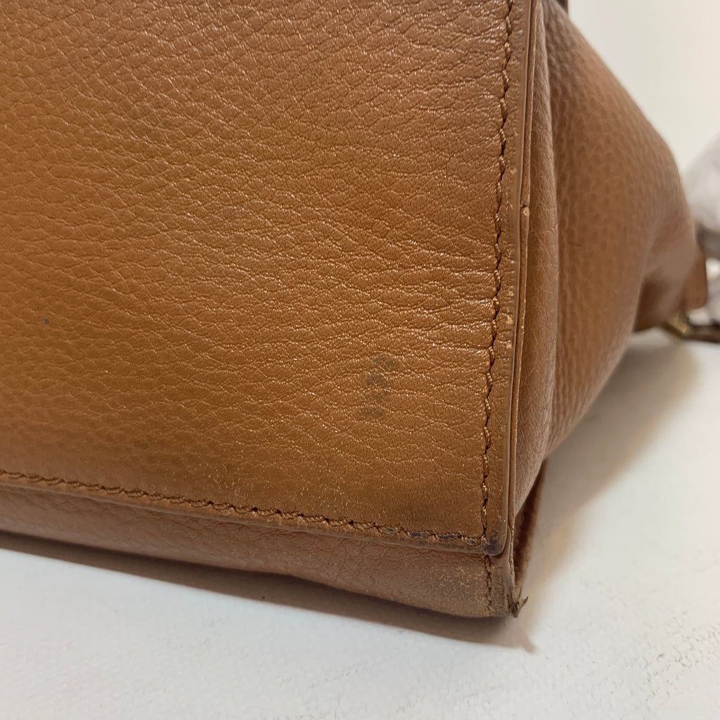 Tory Burch Meyer Tan Pebbled Leather Tote | Pre Loved |