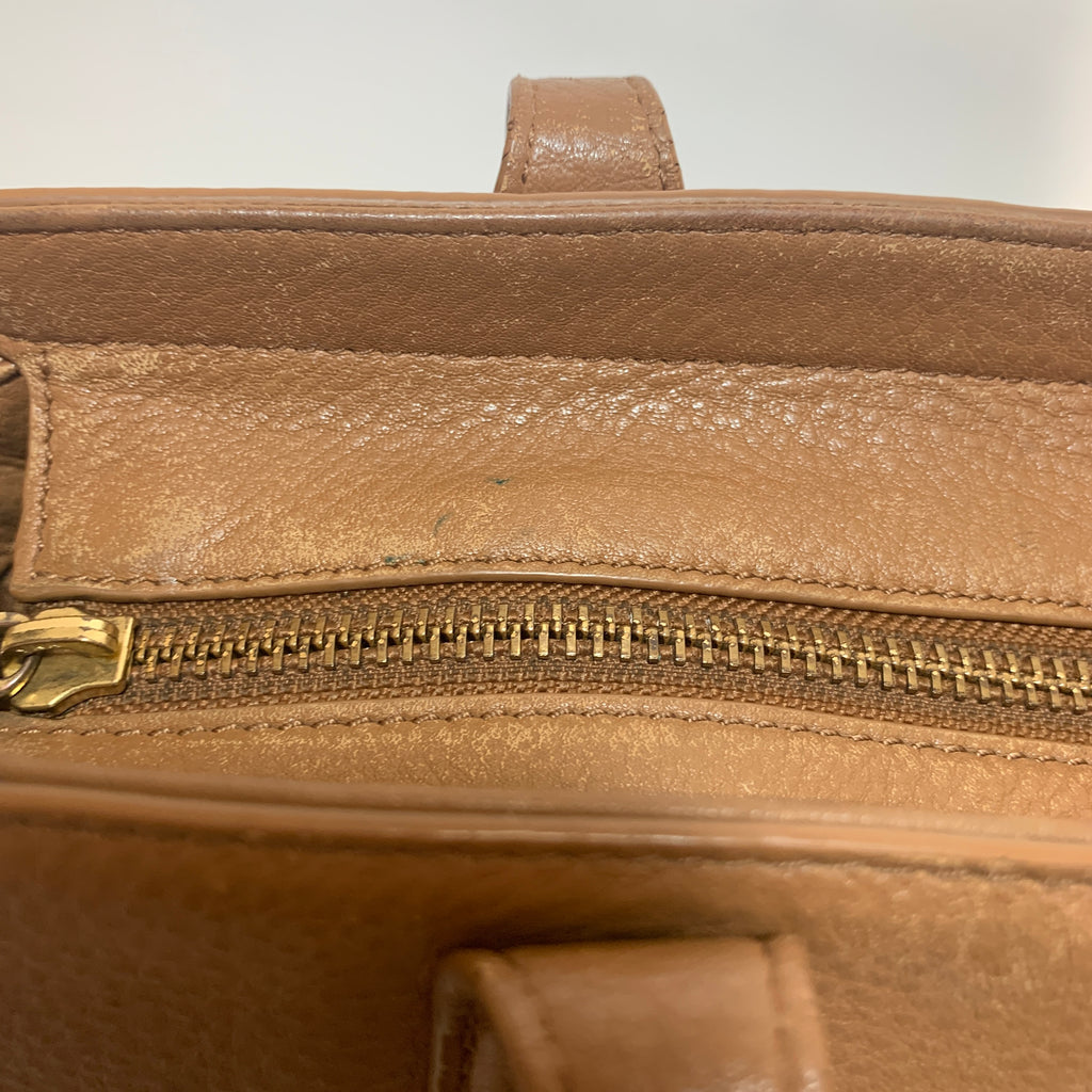 Tory Burch Meyer Tan Pebbled Leather Tote | Pre Loved |