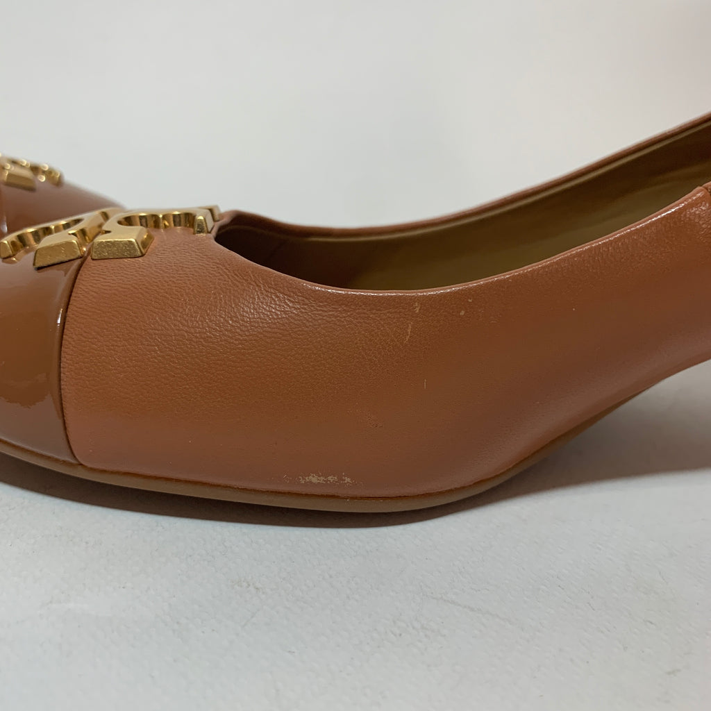 Tory Burch 'Everly' Tan Cap-Toe Leather Pumps | Like New |