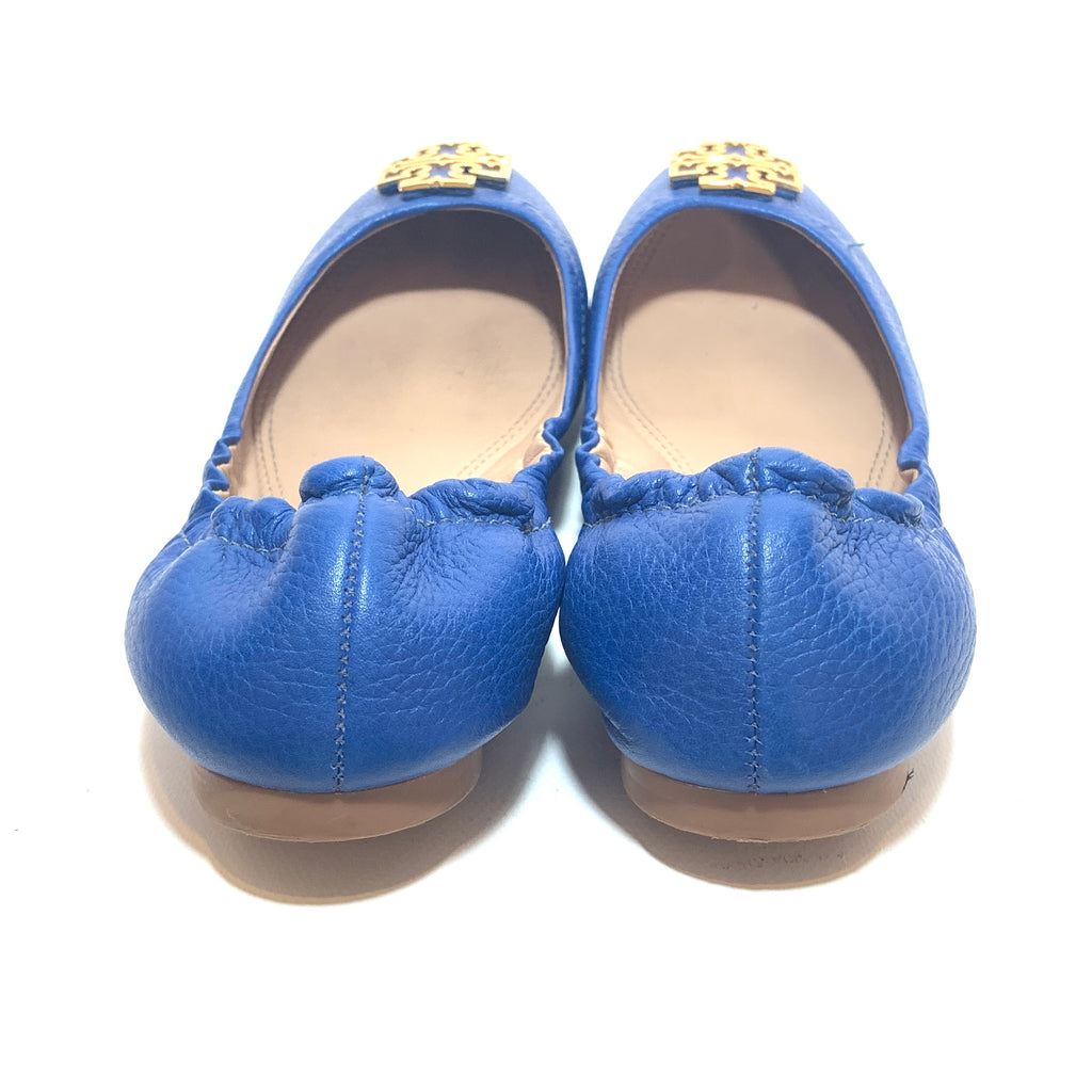 Tory Burch Blue Leather 'Melinda' Ballet Flats | Pre Loved |