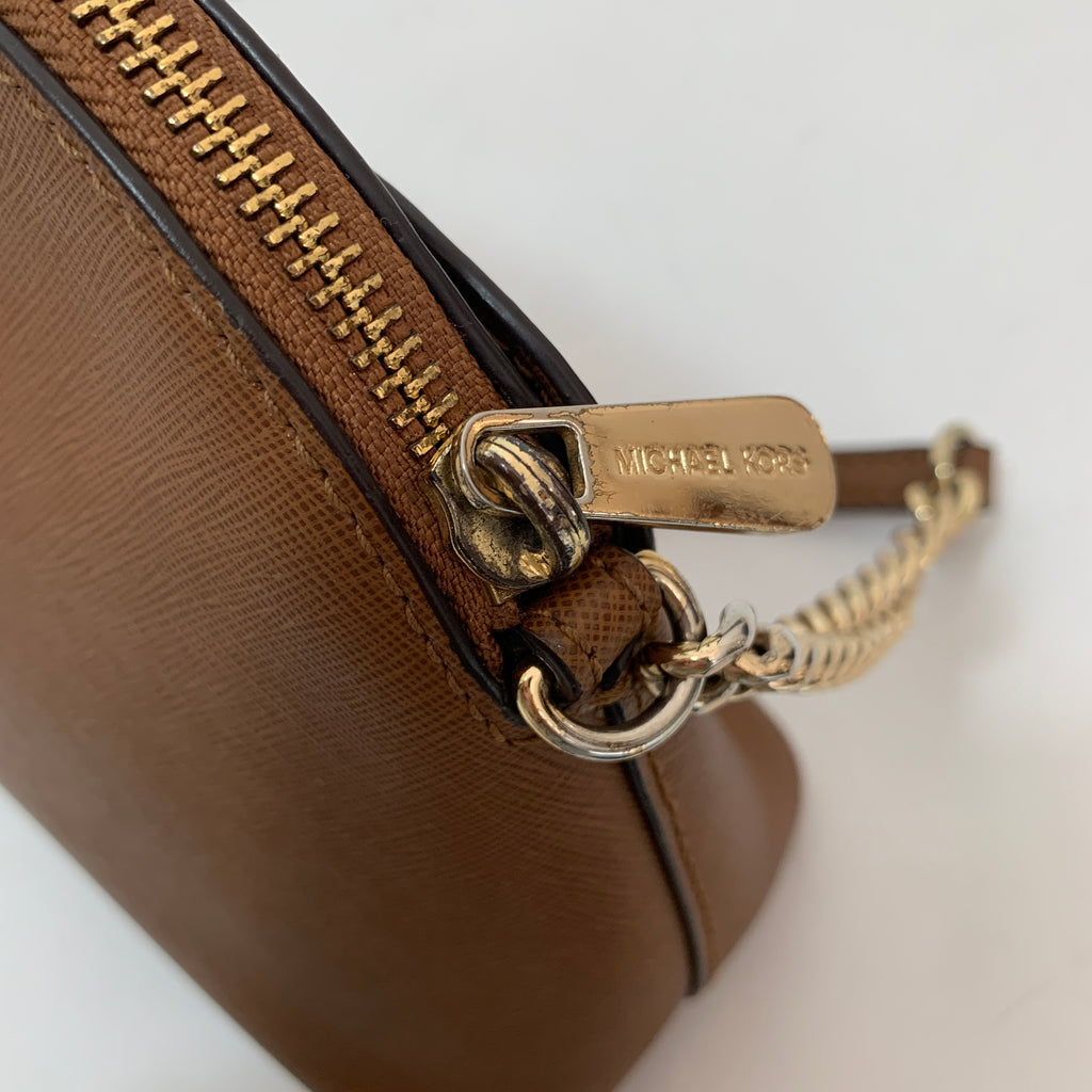 Michael Kors Tan Dome Leather Crossbody Bag | Pre Loved |