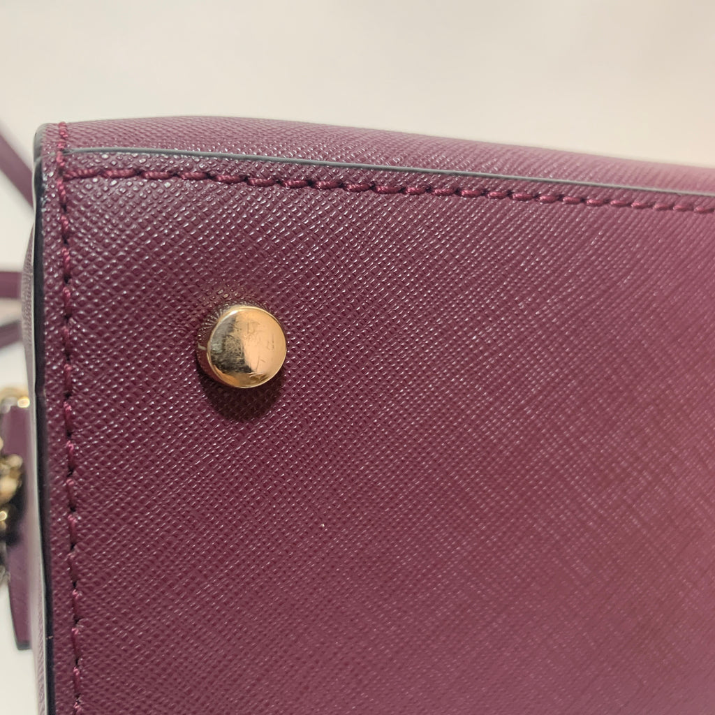 Kate Spade Purple Leather Small Dome Satchel | Pre Loved |