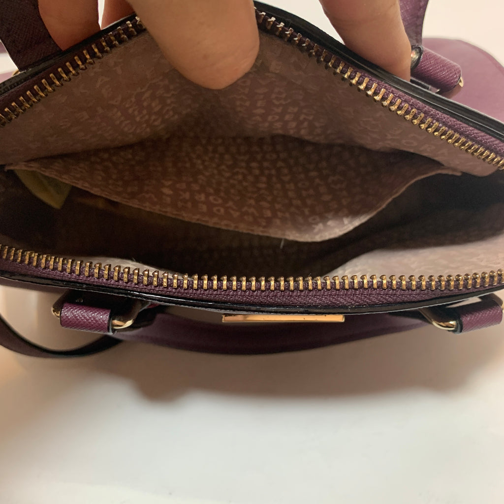 Kate Spade Purple Leather Small Dome Satchel | Pre Loved |