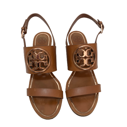 Tory Burch Tan Leather 'Miller' Wedges | Pre Loved |