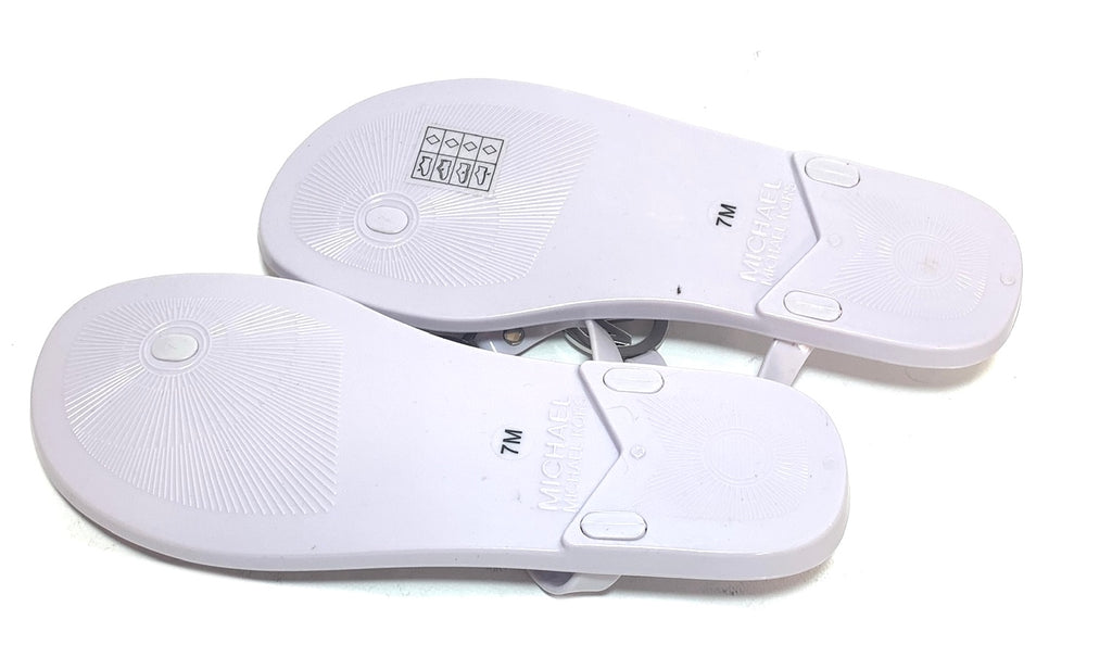Michael Kors Light Grey Rhinestone Thong Jelly Sandals | Like New |