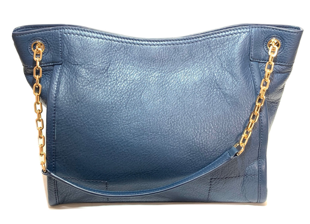 Tory Burch Navy Leather 'Britten' Shoulder Bag | Like New |
