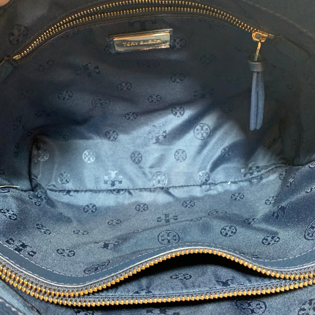 Tory Burch Navy Leather 'Britten' Shoulder Bag | Like New |