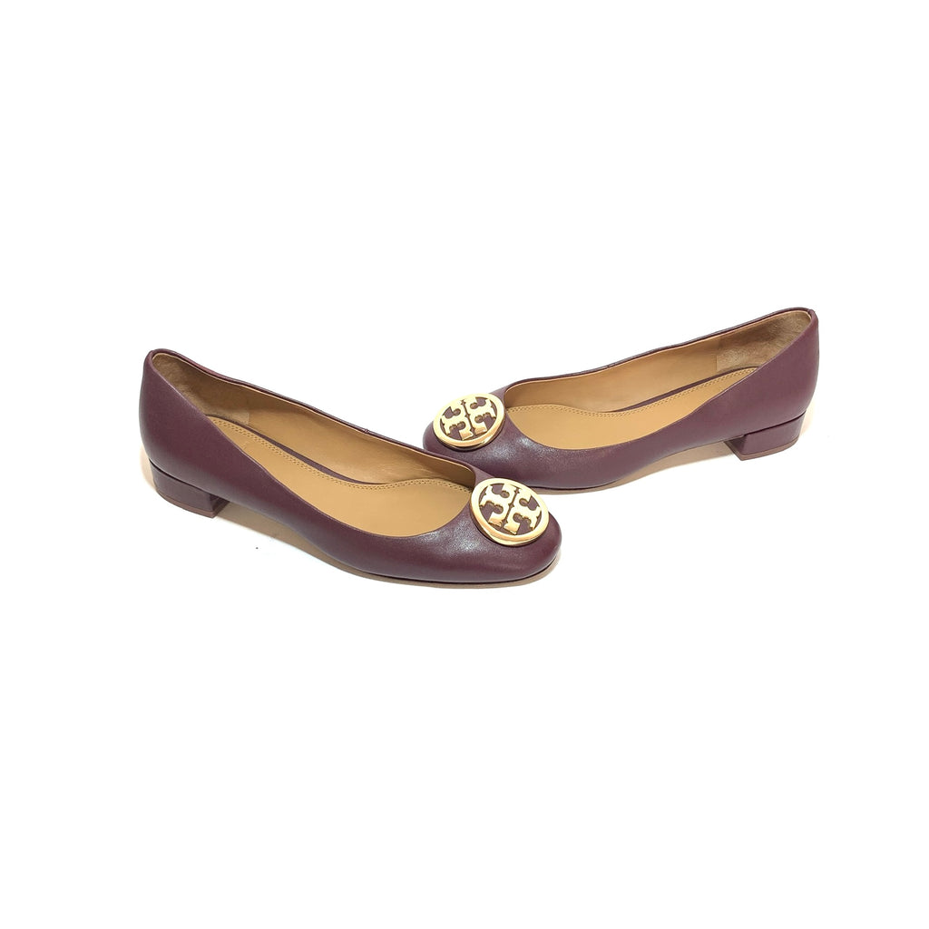 Tory Burch 'Benton 2' Burgundy Leather Pumps | Gently Used |