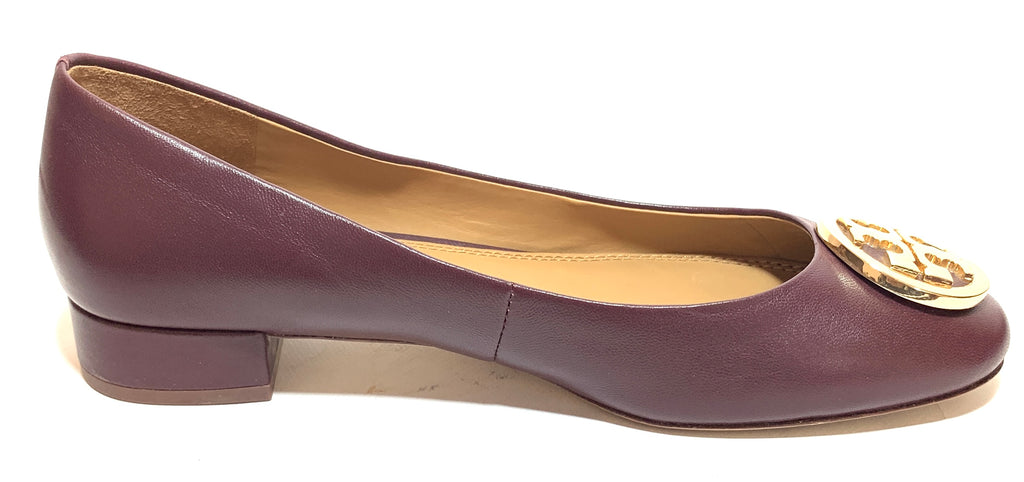 Tory Burch 'Benton 2' Burgundy Leather Pumps | Gently Used |