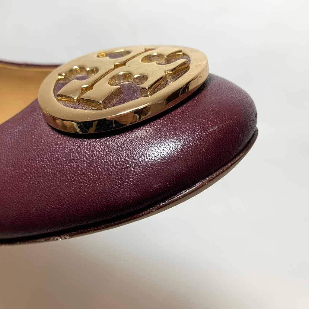 Tory Burch 'Benton 2' Burgundy Leather Pumps | Gently Used |
