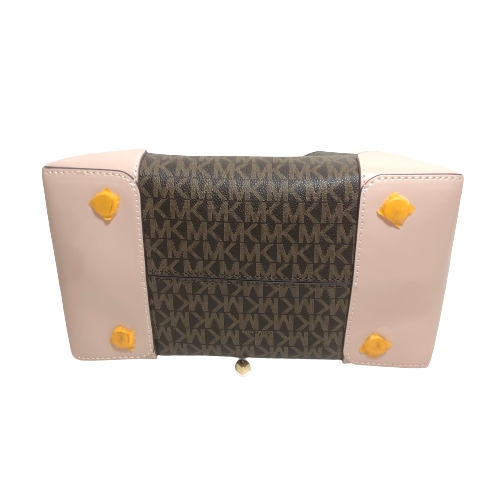 Michael Kors Brown Monogram and Pink Leather Bucket Bag | Brand New |