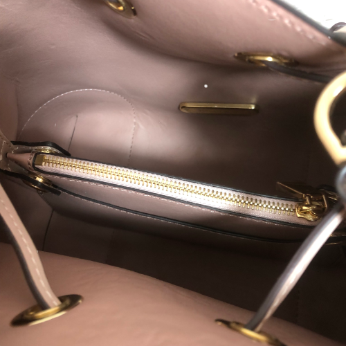 Michael Kors Brown Monogram and Pink Leather Bucket Bag | Brand New |