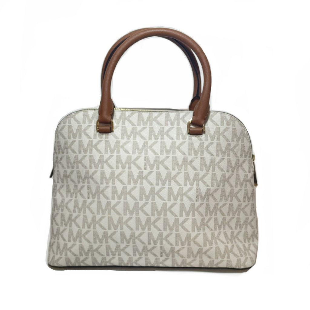 Michael Kors Vanilla & Tan Monogram Satchel  | Like New |