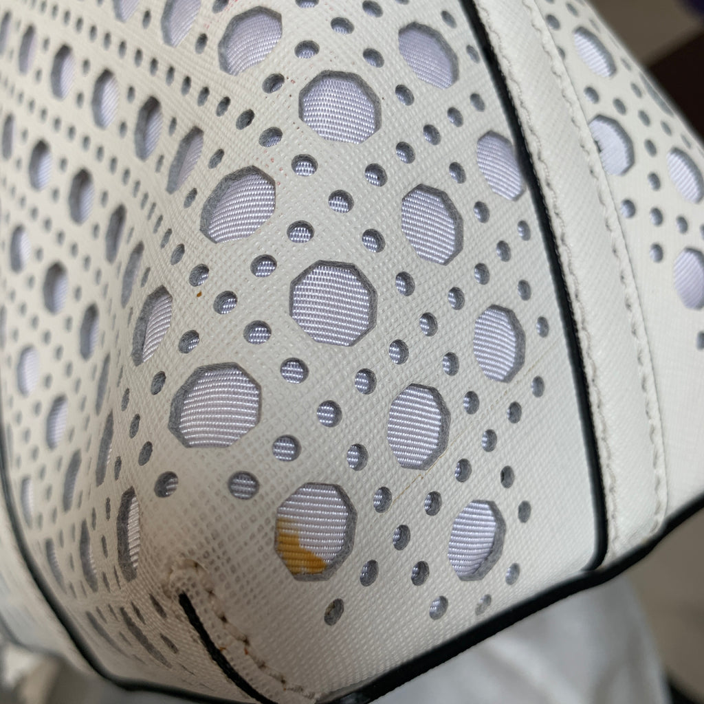 Kate Spade White Laser-cut 'Rachelle Newbury' Leather Satchel | Gently Used |