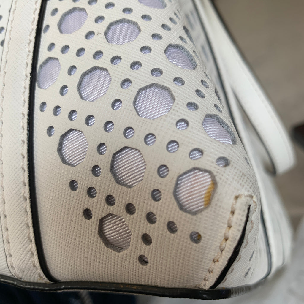 Kate Spade White Laser-cut 'Rachelle Newbury' Leather Satchel | Gently Used |