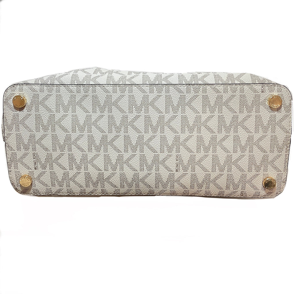 Michael Kors Vanilla & Tan Monogram Satchel  | Like New |