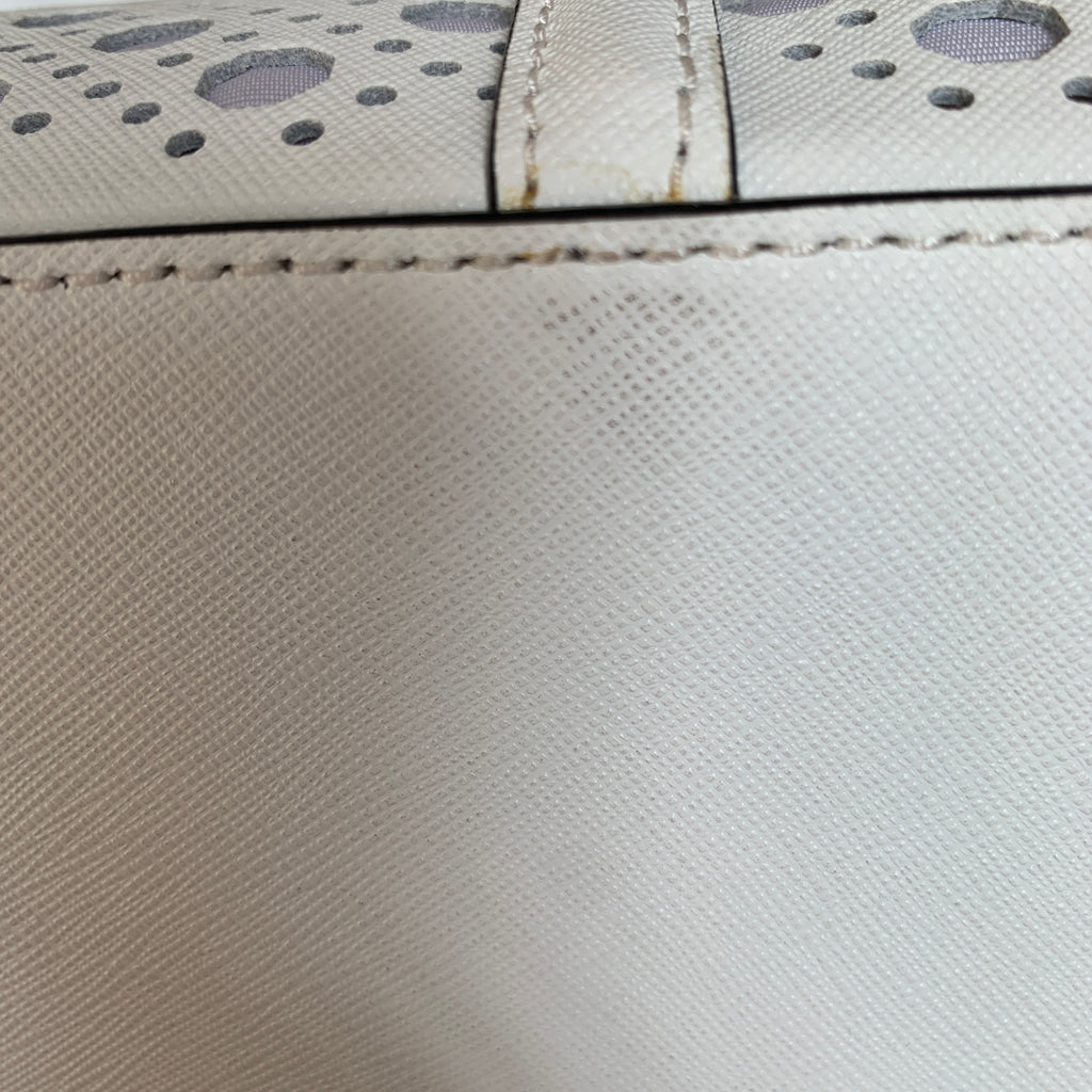 Kate Spade White Laser-cut 'Rachelle Newbury' Leather Satchel | Gently Used |