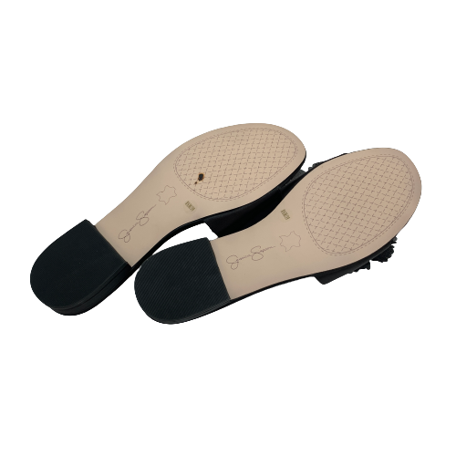 Jessica Simpson Black Floral Satin Sandals | Brand New |