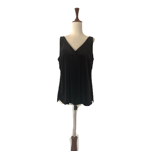 Wallis Black Sleeveless Shimmer Velvet Top | Gently Used |