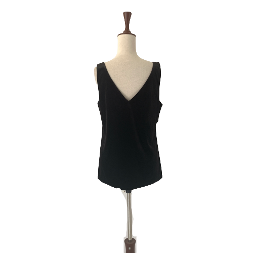 Wallis Black Sleeveless Shimmer Velvet Top | Gently Used |