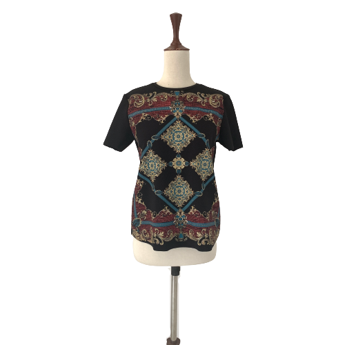 ZARA Black Printed Shimmer Top | Brand New |