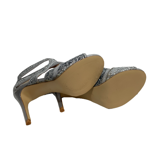 Steve Madden Silver Glitter Criss-cross Heels | Like New |