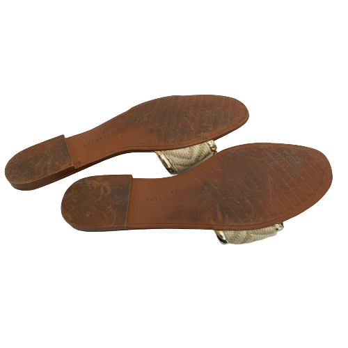 ZARA Cream & Beige Flat Slides | Pre Loved |