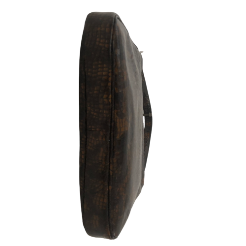 Jafferjees Brown and Black Croc Textured Leather Shoulder Bag | Gently Used |