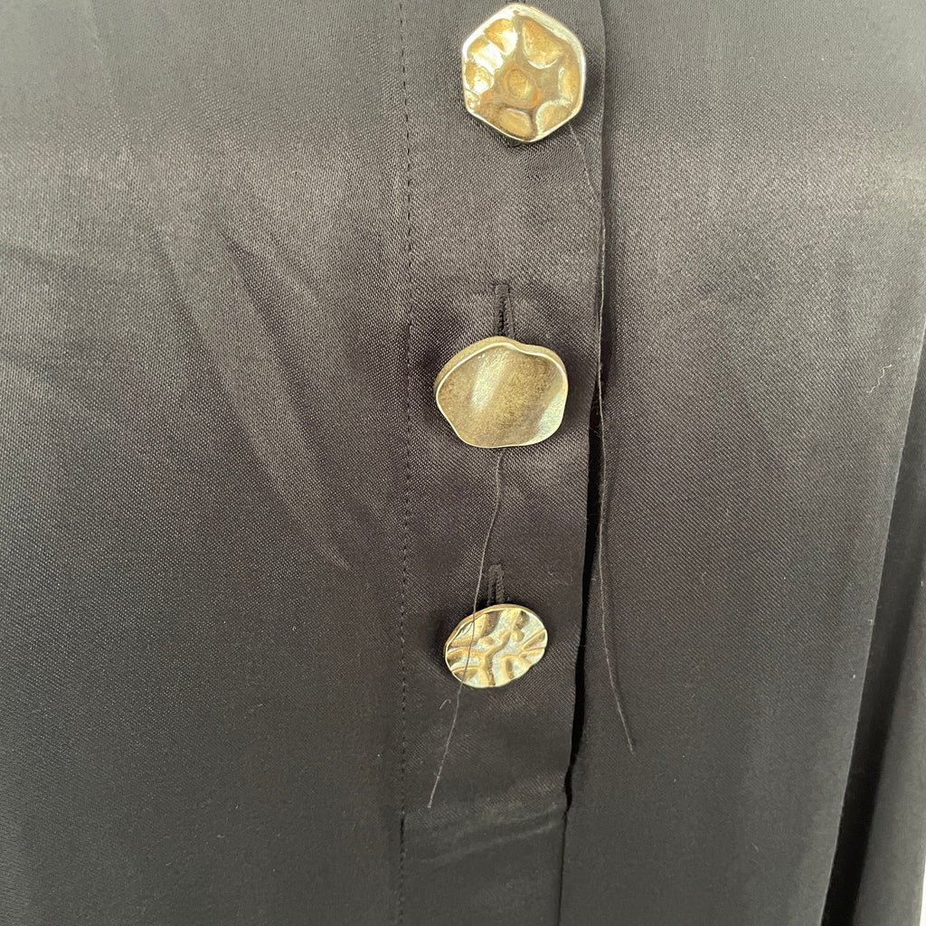 ZARA Black Satin with Gold Buttons Tunic | Brand New |