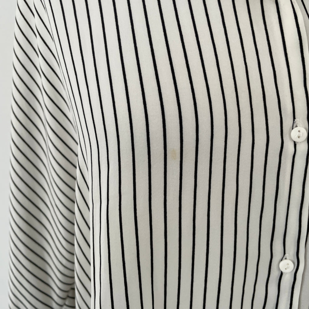 ZARA Black & White Striped Collared Shirt | Pre Loved |