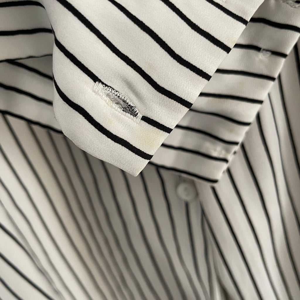 ZARA Black & White Striped Collared Shirt | Pre Loved |