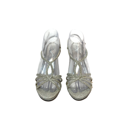 Nina Silver Rhinestone Heels | Pre Loved |