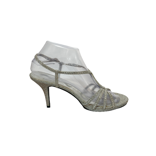Nina Silver Rhinestone Heels | Pre Loved |