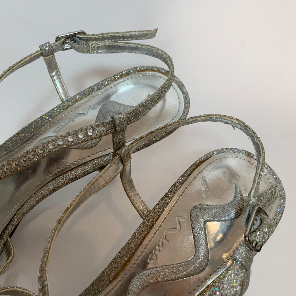 Nina Silver Rhinestone Heels | Pre Loved |