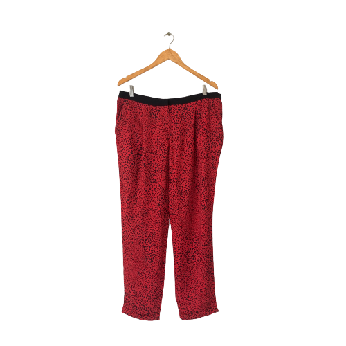 River Island Red & Black Animal Print Pants | Gently Used |
