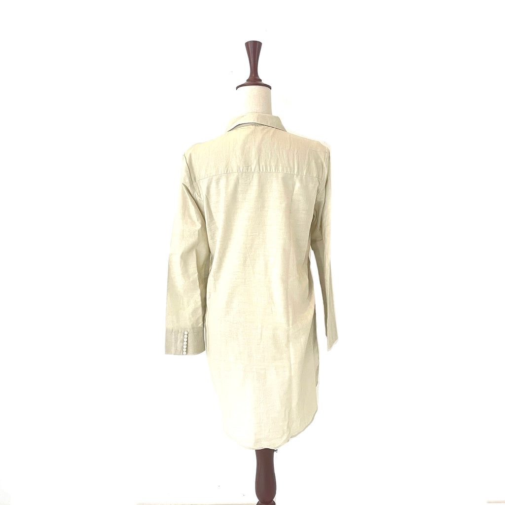 Unbeatable Beige Kurta & Pants with Pearls Set | Pre Loved |