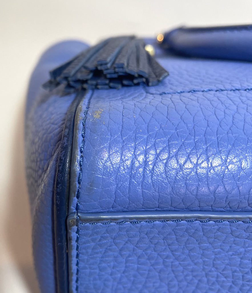 Kate Spade Blue Pebbled Leather Satchel | Pre Loved |