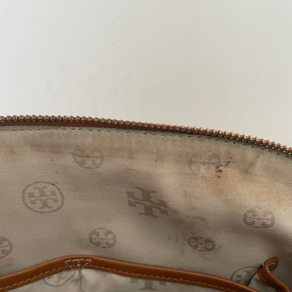 Tory Burch Tan Leather Perforated Dome Tote | Gently Used |
