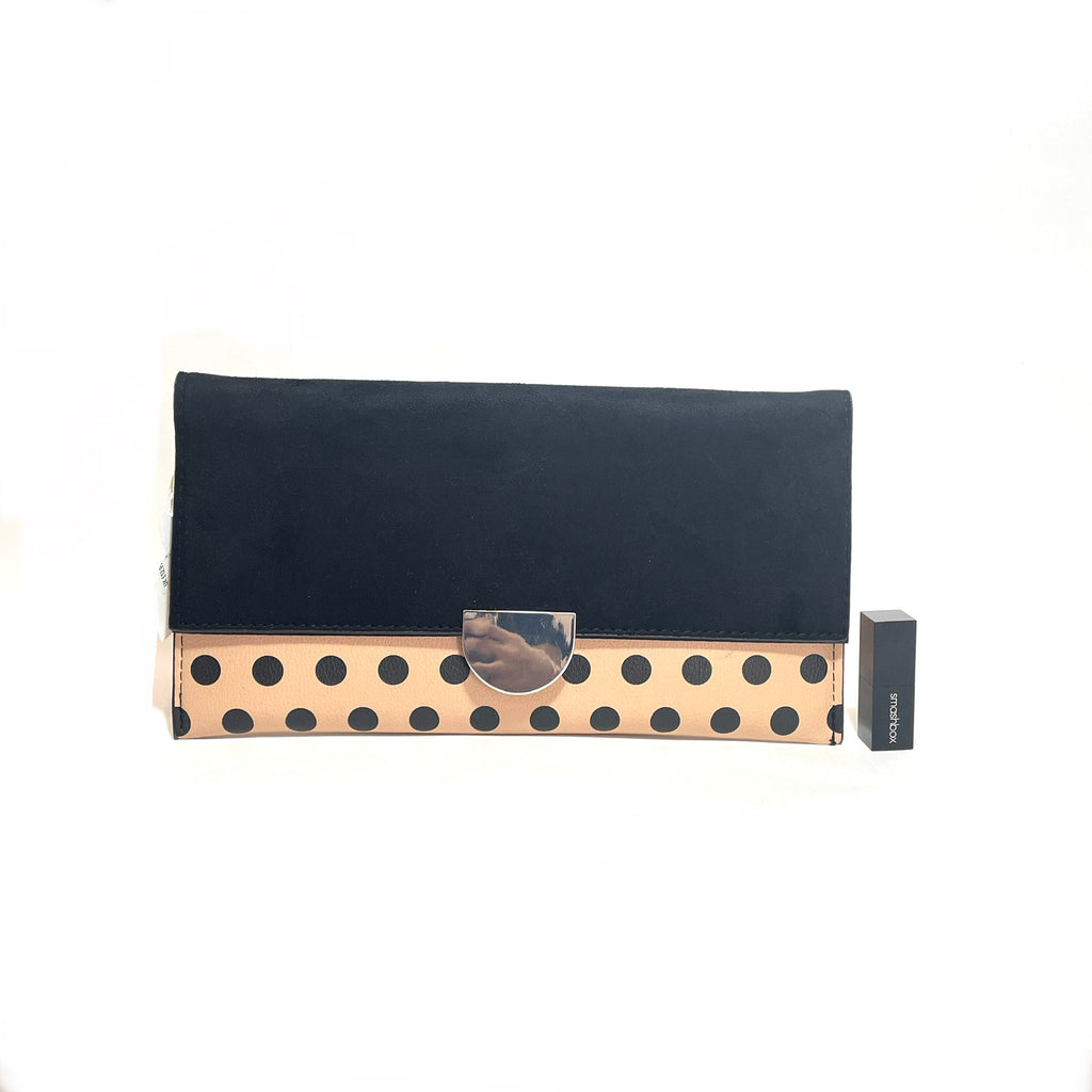 New Look Black Suede & Polka Dot Clutch | Brand New |