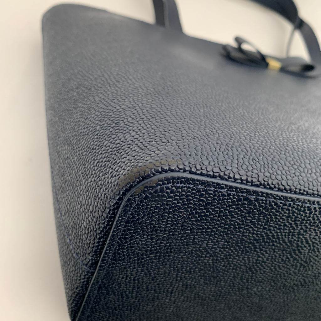 Ted Baker Navy Pebbled Leather Bow Tote | Gently Used |