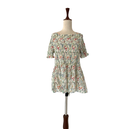 Rose & Olive Printed Peplum Blouse | Brand New |