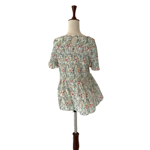 Rose & Olive Printed Peplum Blouse | Brand New |