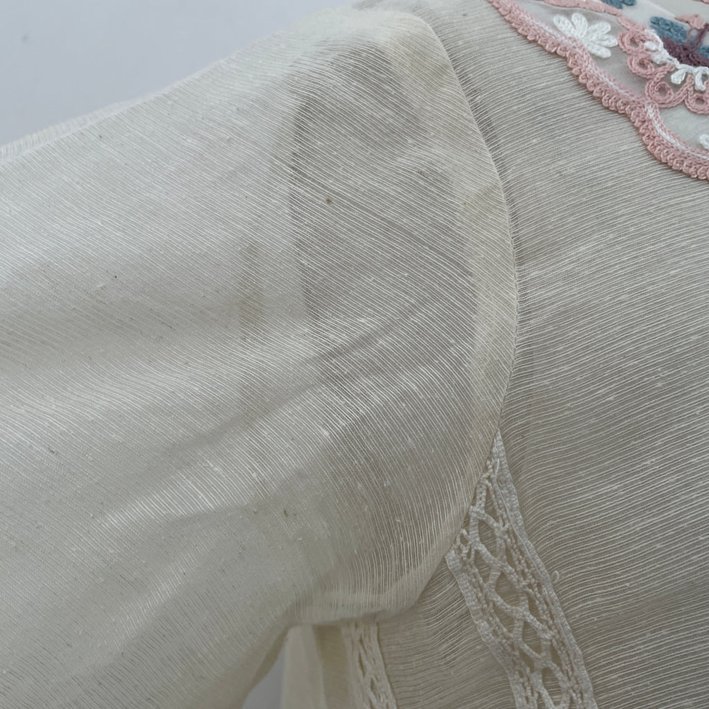 Sania Maskatiya Cream Cotton Net Kurta & Dupatta (3 pieces) | Gently Used |