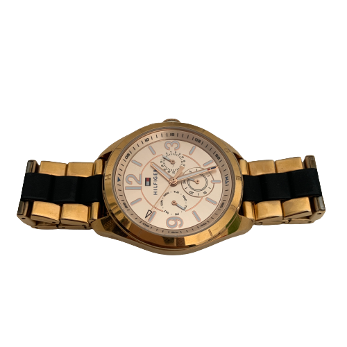 Tommy Hilfiger Gold & Black Chronograph Watch | Pre Loved |