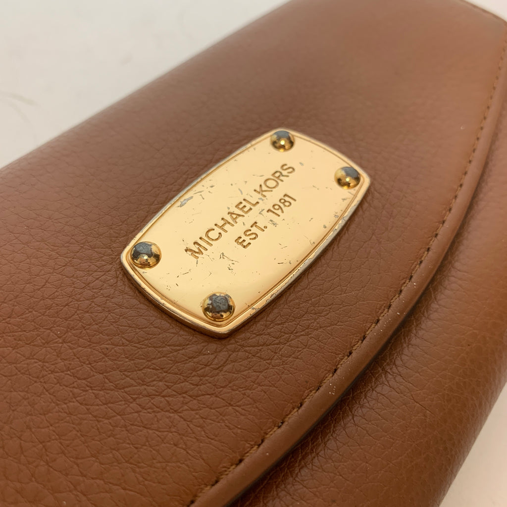 Michael Kors Tan Leather Envelope Wallet | Pre Loved |