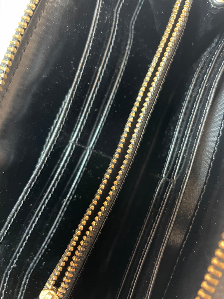 Tory Burch Black Zip-Around Continental Wallet | Pre Loved |