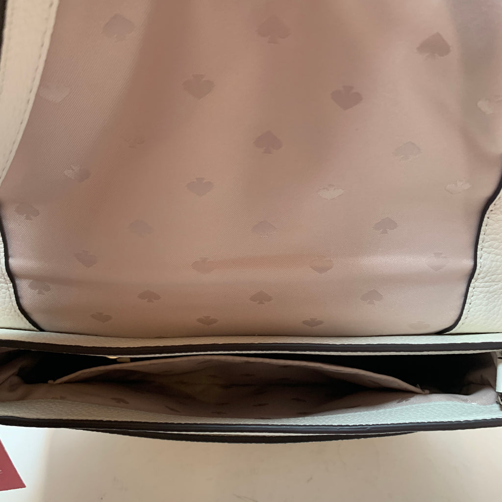 Kate Spade Cream Leather 'Leila' Medium Flap Shoulder Bag | Brand New |